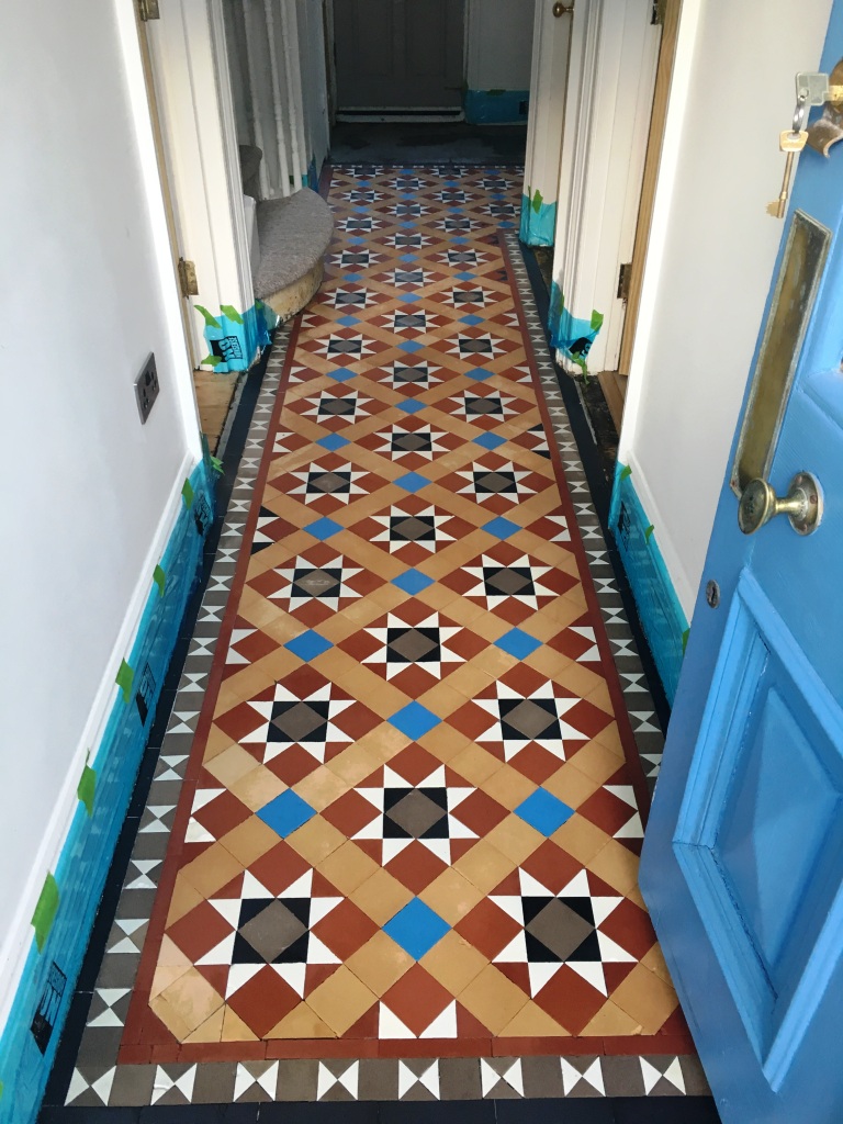 Victorian Tiled Hallway Floor After Restoration Hove
