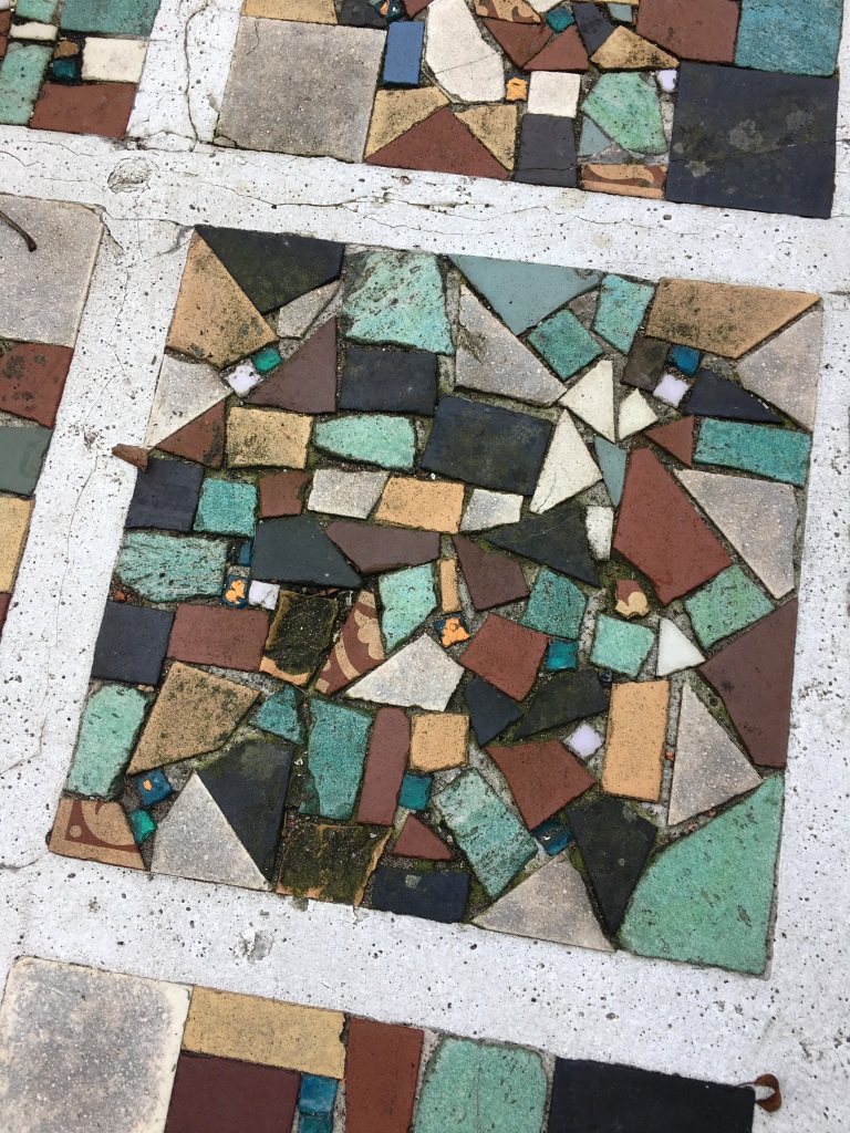 Mosaic Pathway Before Cleaning in Eastbourne