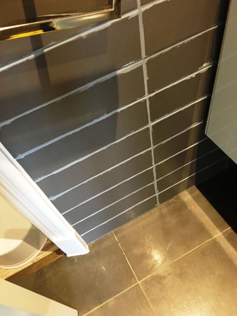 Grout During Changing Colour in Eastbourne Bathroom