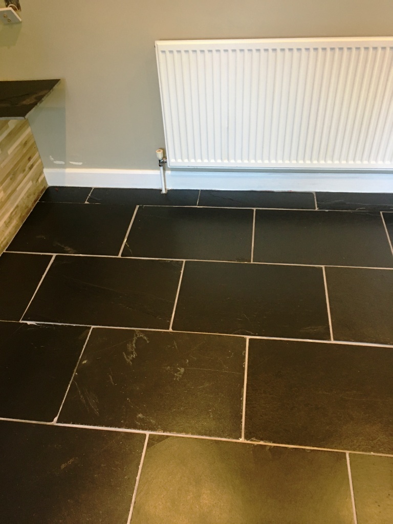 Black Slate Tiled Floor After Cleaning Bexhill