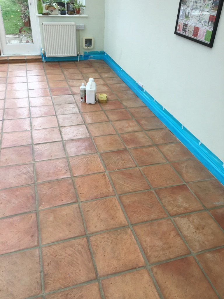 Terracotta Floor Before Cleaning Brighton