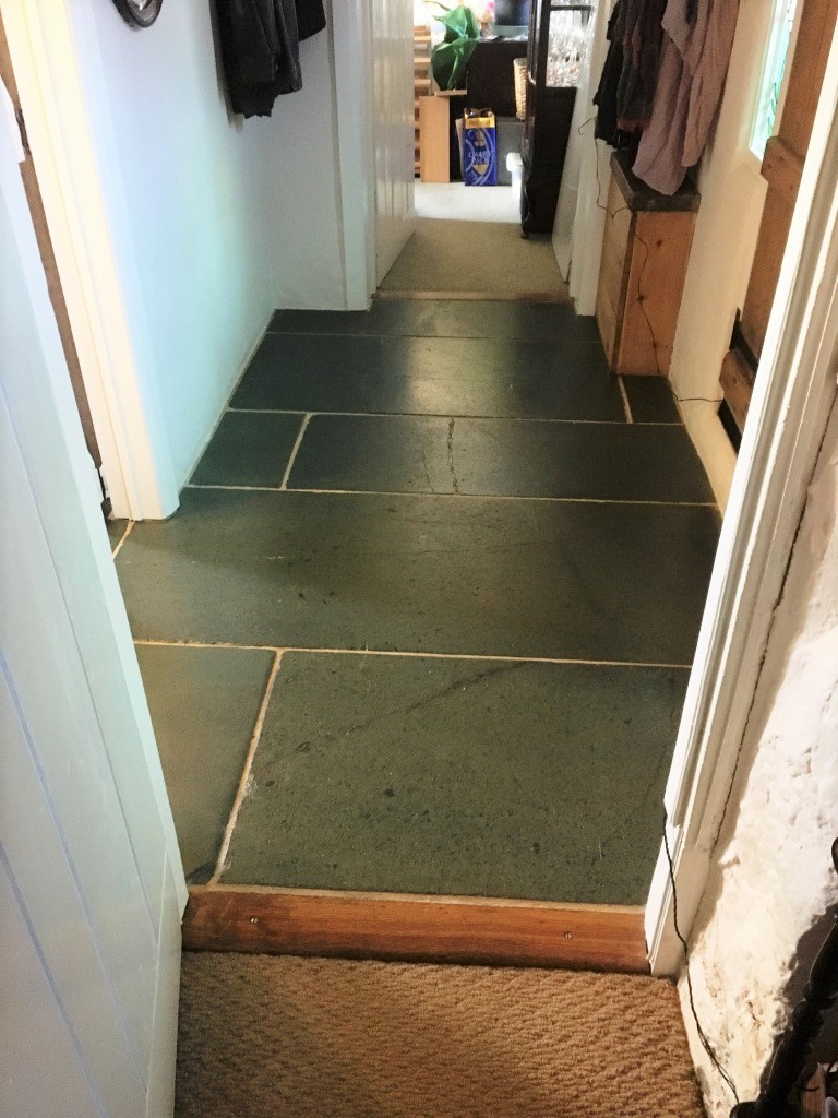 Green Slate Tiled Floor After Cleaning Hastings