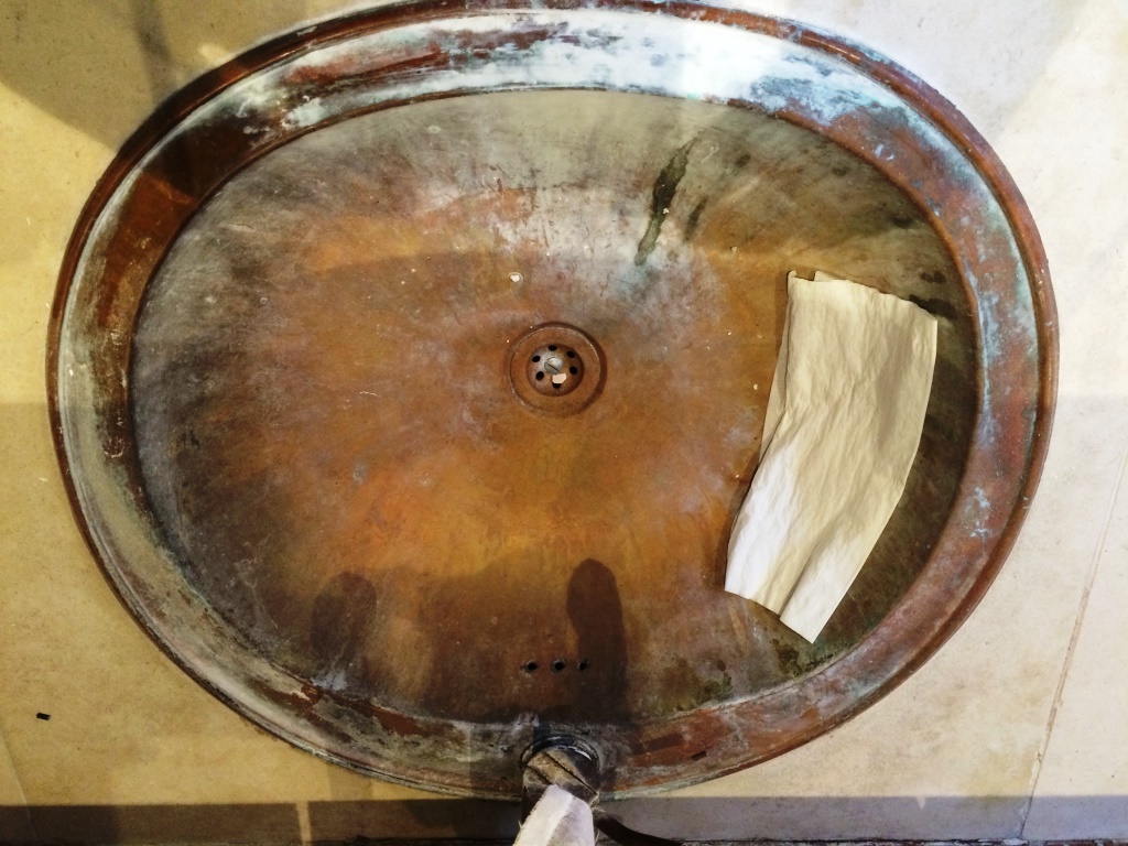 Brighton Luxury Flat Copper Sink Before Cleaning