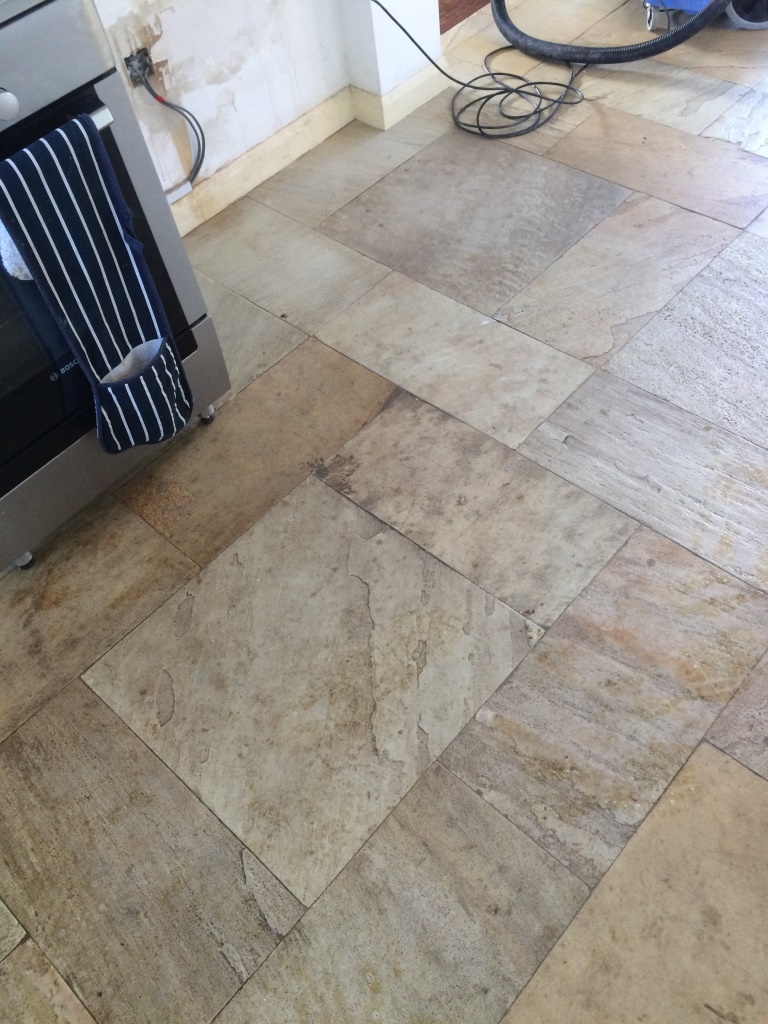 Cleaning Very Dirty Riven Slate Kitchen Tiles Stone Cleaning And