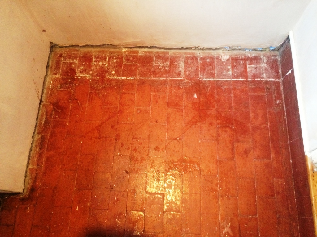 Quarry Tiled Floor Before Cleaning Eastbourne