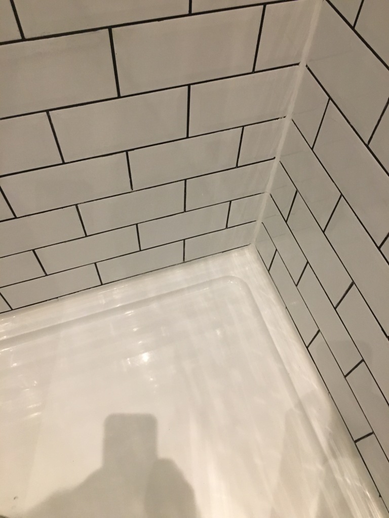 Shower Room Tiles After Grout Colouring in Hove